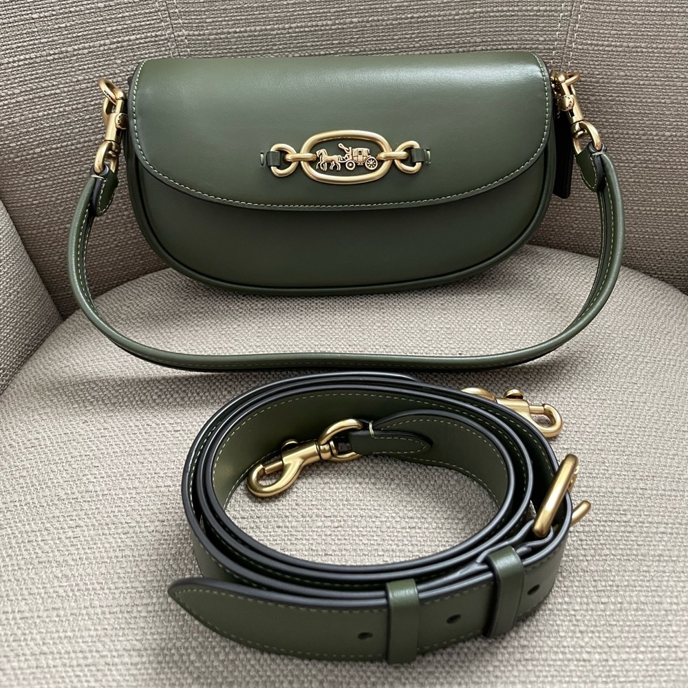Coach Harley Shoulder Bag 23 In Colour Army Green Style CM702 new with tag